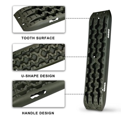 Peça preta alongada com padrão em forma de U e sulcos texturizados