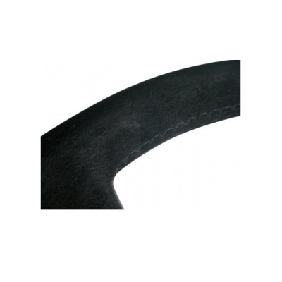 Parte curva de volante preto com costura decorativa