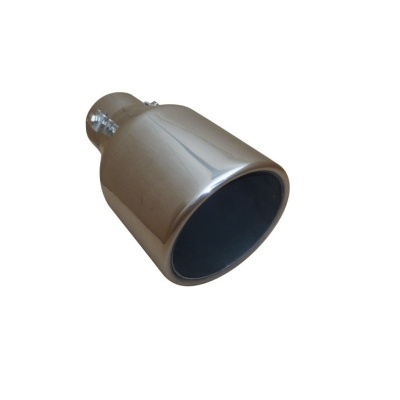 Ponteira de escape automóvel prateada com interior preto