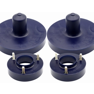 Conjunto de quatro peças industriais azuis em plástico