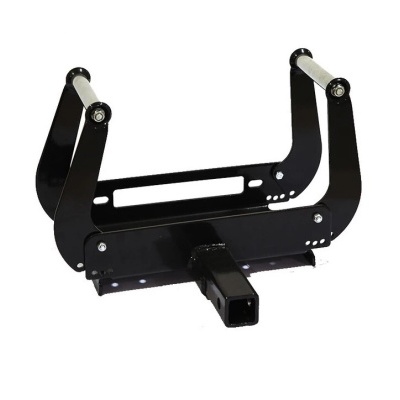 Suporte preto metálico com barras brancas e parte inferior quadrada oca