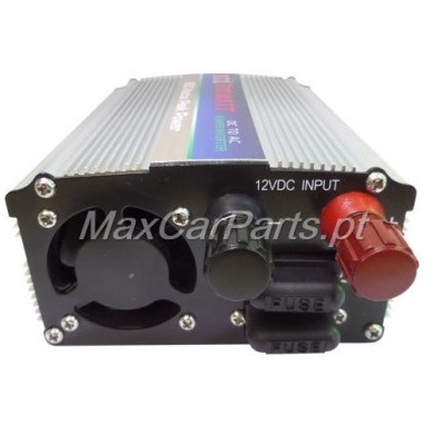 Inversor de corrente elétrica 12VDC com terminais e fusíveis