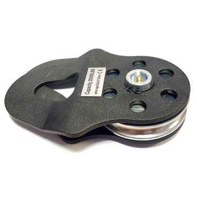 Roldana preta para cabo de aço com capacidade de 20000 LBS e polia metálica brilhante