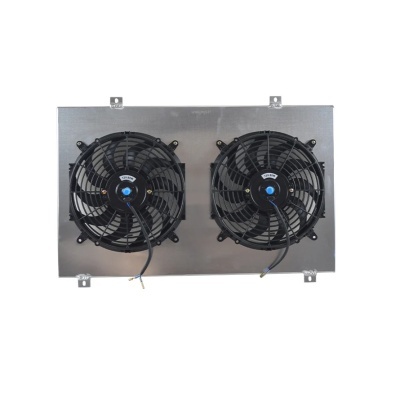 Ventoinha dupla preta e prateada com fios expostos