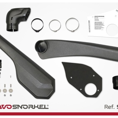 Conjunto de snorkel automóvel preto BRAVO SNORKEL Ref. ST30 com acessórios