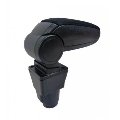 Apoio de braço ajustável preto para automóveis em fundo branco