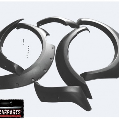 Apliques laterais pretos de plástico para carro