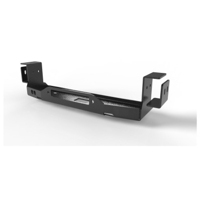 Estrutura metálica preta com design retangular e superfícies brilhantes