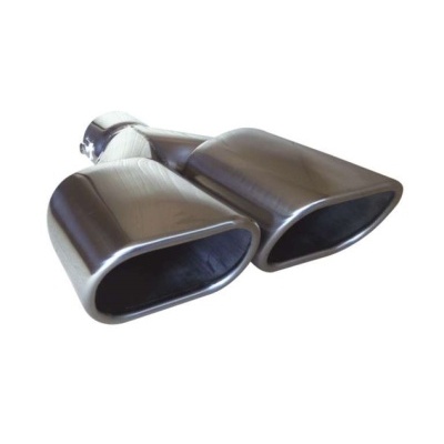 Ponteira de escape dupla em aço inoxidável polido