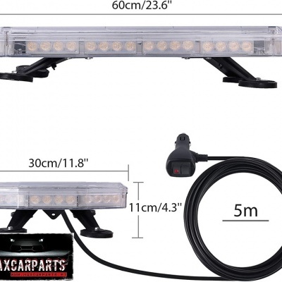 Luz de emergência LED retangular com cabo e marca MaxCarParts