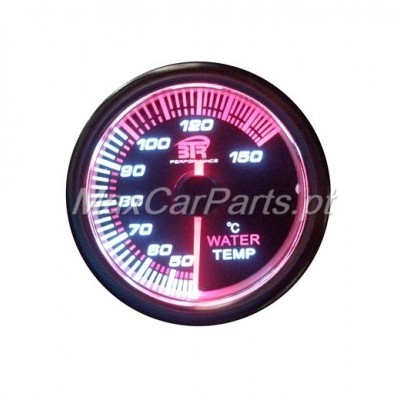 Medidor redondo de temperatura de água automotivo com iluminação rosa