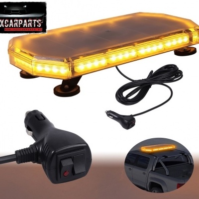 Luz de sinalização amarela LED para veículos com cabo e ventosas