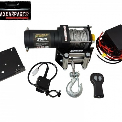 Guincho elétrico PARKSIDE 3000 com acessórios sobre fundo branco