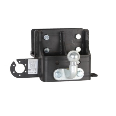 Engate de reboque metálico preto com bola prateada