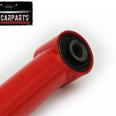 Peça cilíndrica vermelha para automóvel com parte circular preta