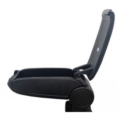 Suporte de braço para automóvel preto dobrável sobre fundo branco