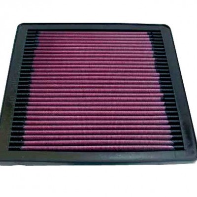 Filtro de ar quadrado com elemento filtrante rosado e moldura preta