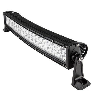 Barra de luz LED curva preta com suporte, fundo branco