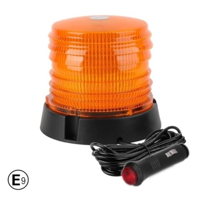 Luz de emergência ou aviso laranja com cabo e base preta
