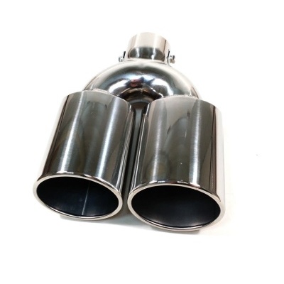 Ponteira dupla de escape em aço inox polido