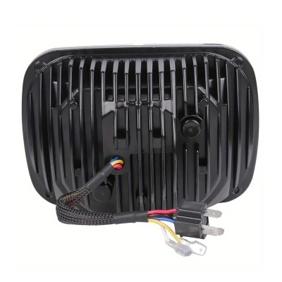 Luz retangular preta para automóvel com cabo e plugues eléctricos