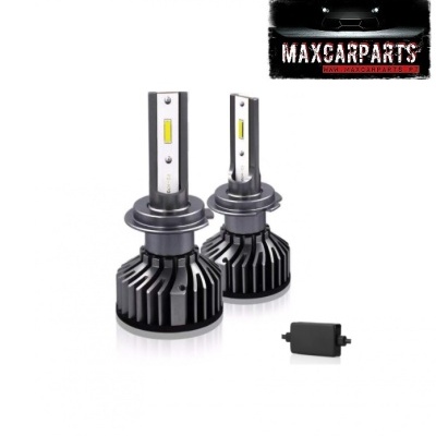 Par de lâmpadas LED automóvel com dissipador e logo MAXCARPARTS