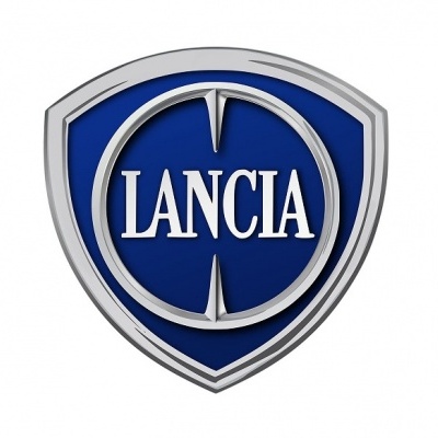Emblema automóvel LANCIA azul e prata