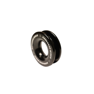 Polia preta Kangerhoo Wheel com texto branco em fundo branco