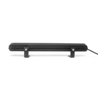 Luz LED linear preta com suporte de metal e cabo preto
