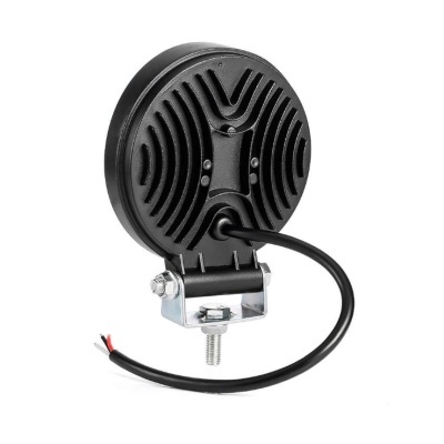 Luz de trabalho redonda preta com cabo e montagem metálica