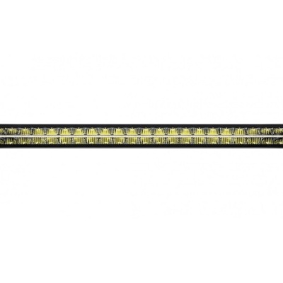 Barra de luz LED preta com LEDs amarelos em duas filas