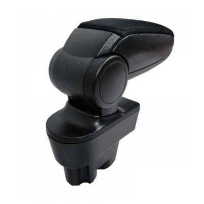 Apoio de braço para automóvel preto em plástico e tecido