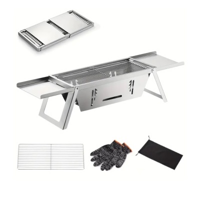 grelhador portátil em aço inoxidável com acessórios