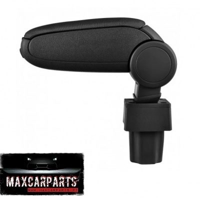 Apoio de braço automóvel preto em couro sintético com logo MaxCarParts