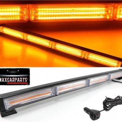 Barra de luz LED amarela para carro com cabo e ficha para isqueiro