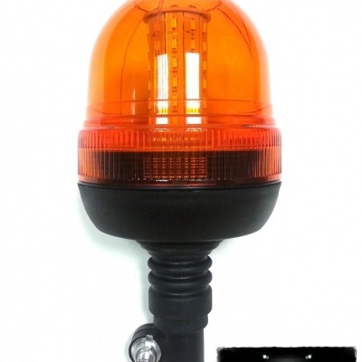 Luz sinalizadora de alerta laranja para veículos com suporte preto