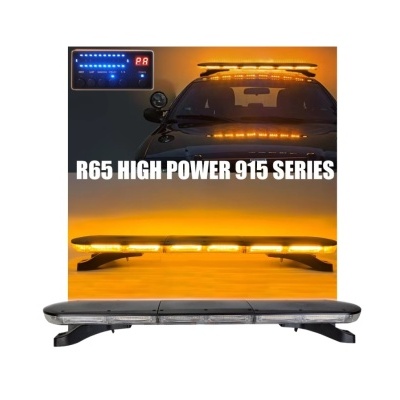 Barra de luz LED para veículo policial com painel de controlo digital