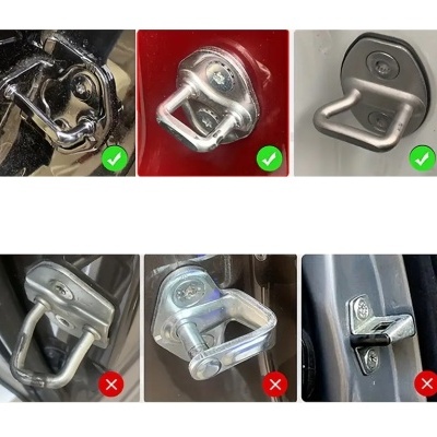 Fechaduras metálicas de carros com marcações de aprovação e reprovação