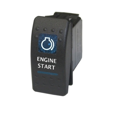 Interruptor preto para arranque de motor com símbolo e texto ENGINE START