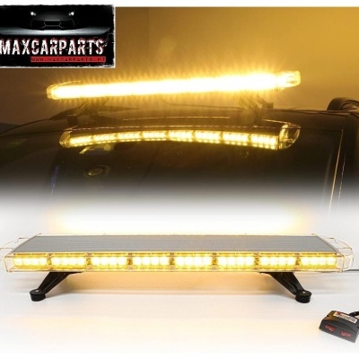 Barra de luz LED amarela para automóvel ligada