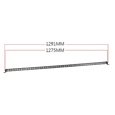 Barra luminosa LED preta com dimensões 1291MM e 1275MM