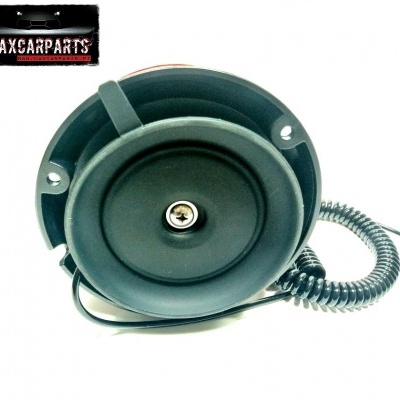 Campainha automóvel preta com cabo enrolado