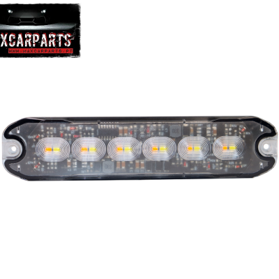 Luz LED retangular preta com seis LEDs