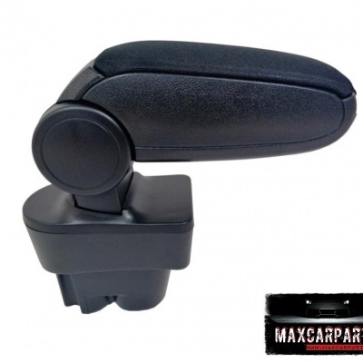 Apoio de braço preto para automóvel em fundo branco com logótipo MAXCARPARTS