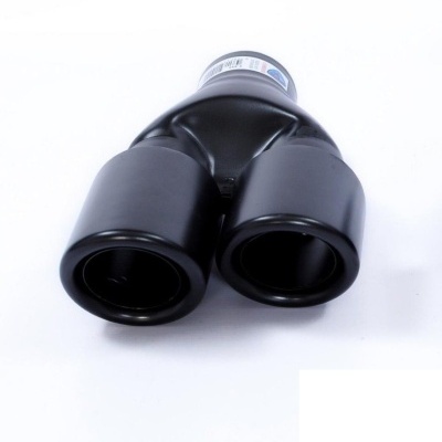 Conector Y de plástico preto com duas saídas circulares