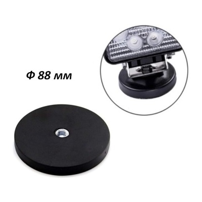 Disco redondo preto com rosca e luz LED