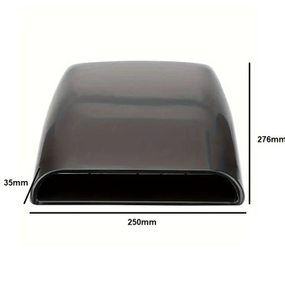deflector de ar preto em plástico com dimensões