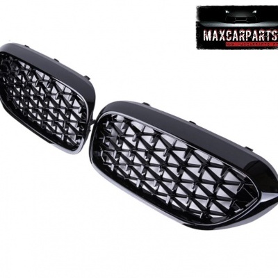 Conjunto de duas grades frontais pretas para automóvel