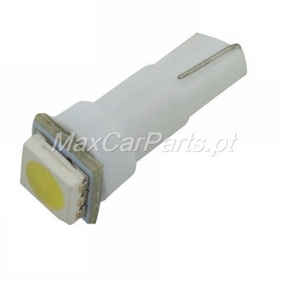 LED branco com base plástica e painel amarelo em fundo branco