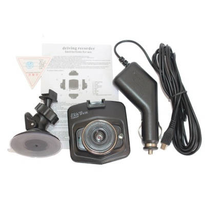 Acessórios de câmara DVR de carro Full HD 1080P com suporte de ventosa e cabo de isqueiro.